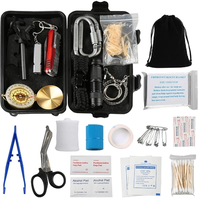 Kit de survie Lixada - 23 outils multifonctionnels et fournitures de premiers soins