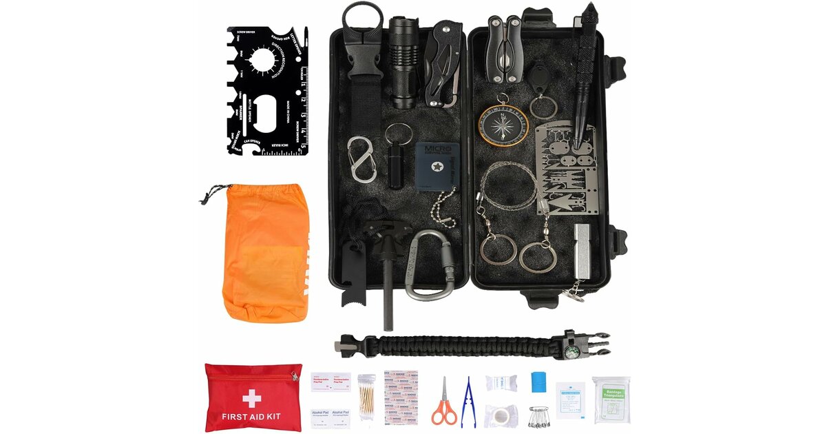 Kit De Survie 26 En 1 Premium – Édition Française Haut De Gamme, Pochette EDC Roll, Randonnée & Urgence