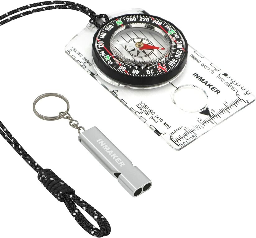 Sifflet Multifonction De Survie Avec Lampe Torche Et Boussole - Porte-clés En Aluminium Pour Randonnée Et Camping