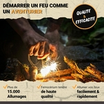 Kit Firesteel Pierre à Feu de Survie pour Camping et Survivalisme