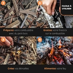 Kit de Survie Tout-en-Un Naturel - Pierre à feu, Firestick