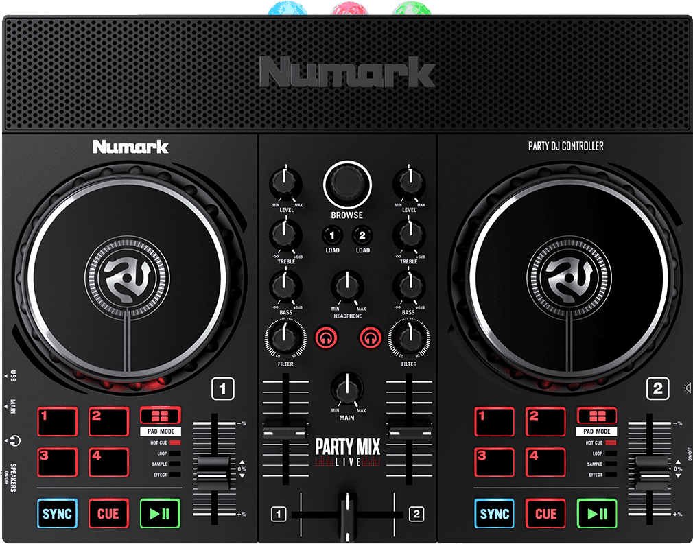 CONTRÔLEUR DJ 2 VOIES, 8PADS NUMARK PARTYMIXLIVE