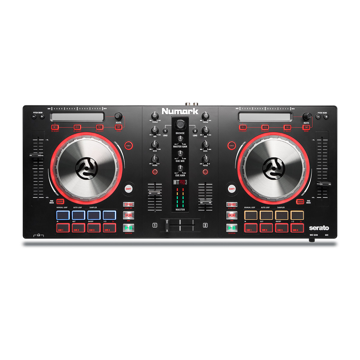 CONTRÔLEUR DJ USB 2 VOIES+16 PADS NUMARK MIXTRACKPROFX