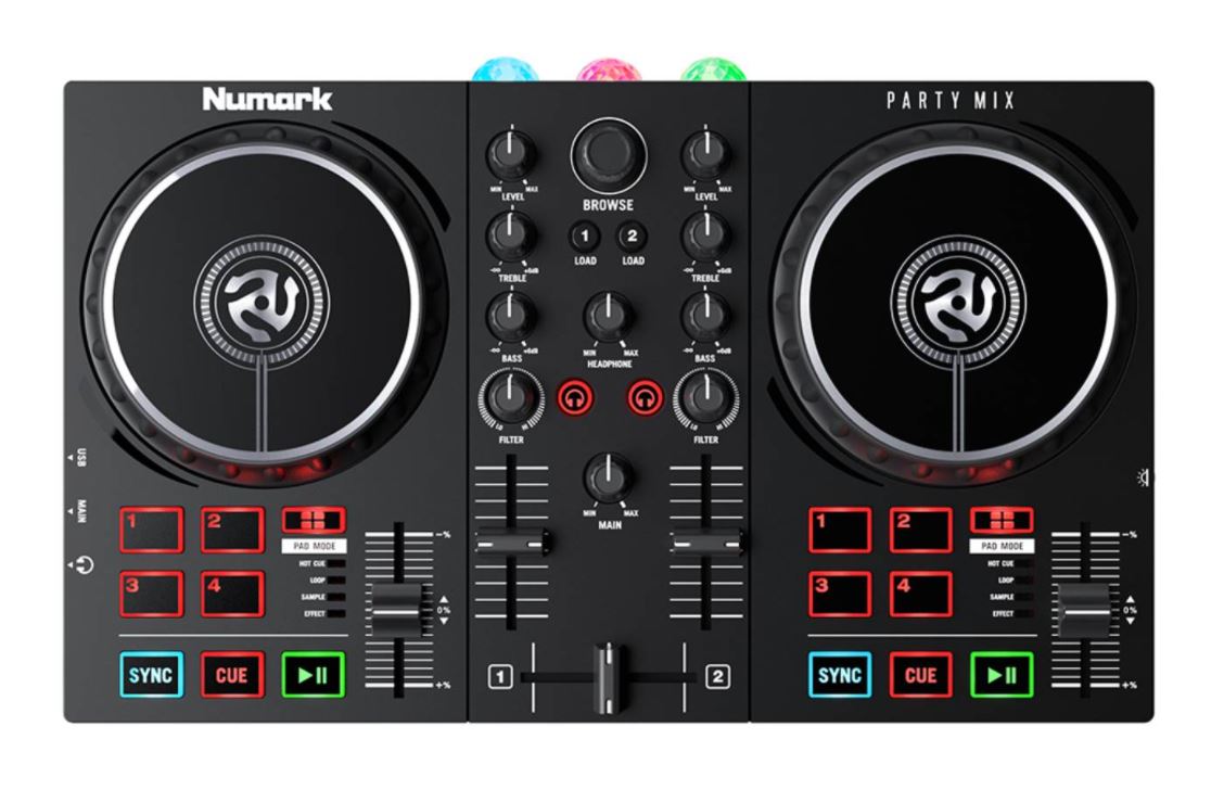 CONTRÔLEUR DJ NUMARK 2 VOIES, 8PADS PARTYMIX2