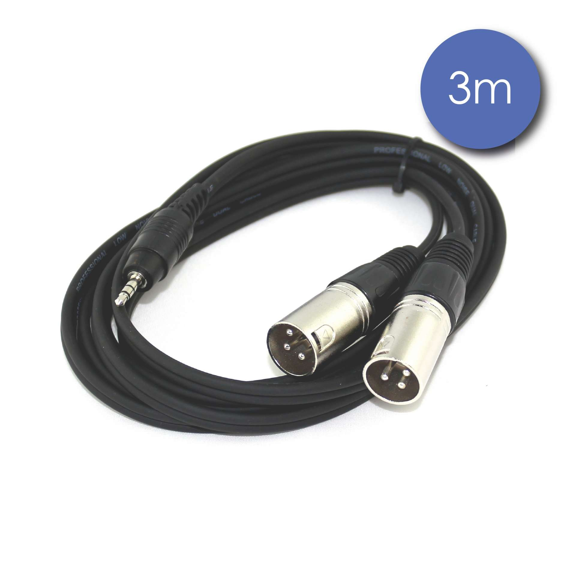 MINI JACK STERÉO / 2 XLR MÂLE 3M CAB2119
