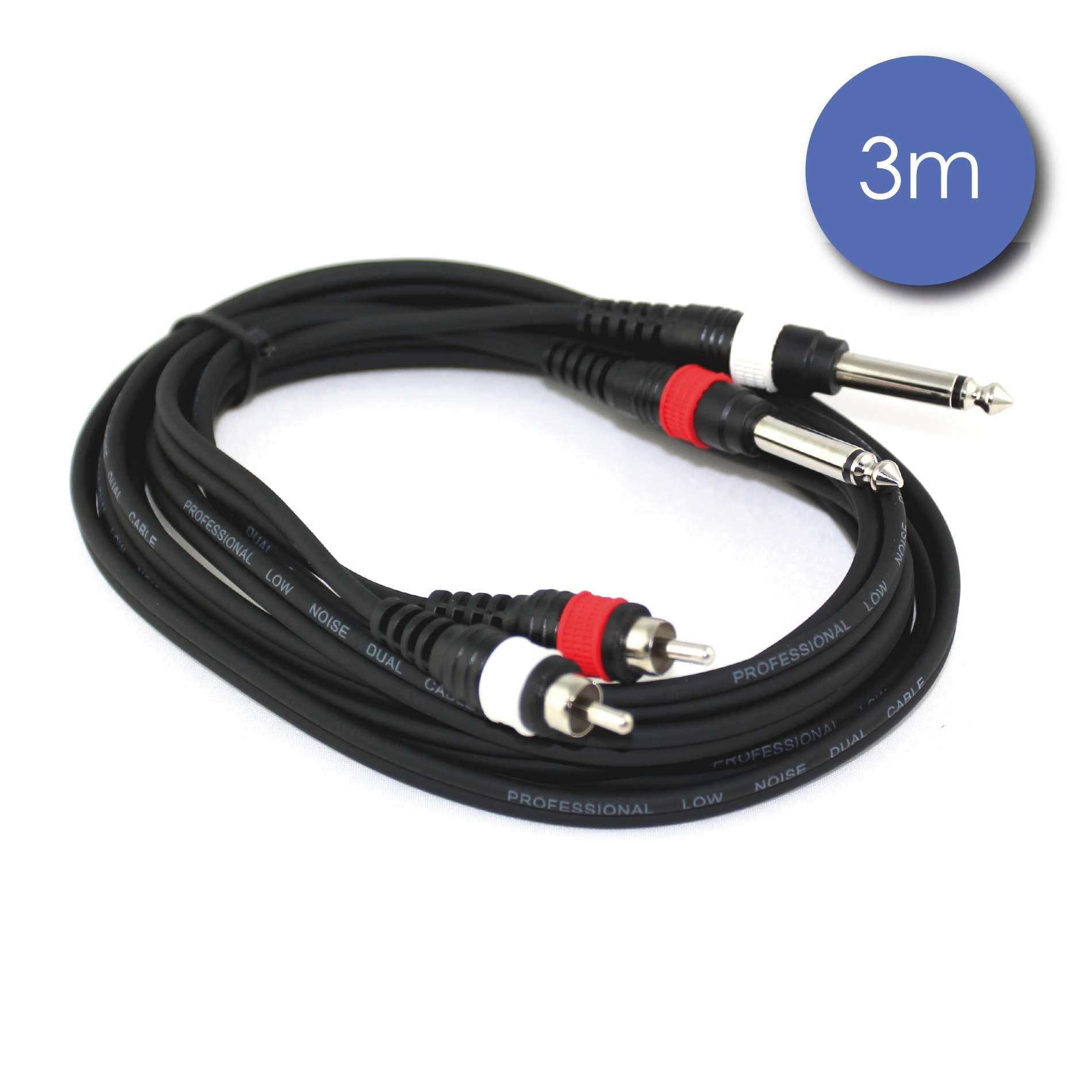 CABLE 2 JACK MALE MONO/ 2 RCA MALE ECO 3M CAB2073