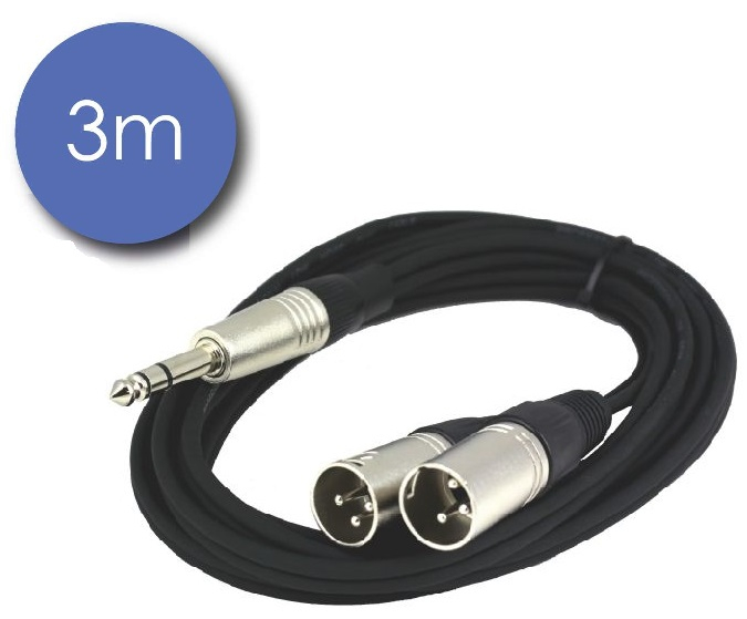 2 XLR MÂLE/ 1 JACK 6,35 STÉRÉO MÂLE CAB2115
