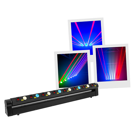 LASER BARRE MOTORISÉE AVEC LED 4 EN 1 EVOLITE LASERBAR8X500RED