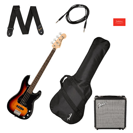 GUITARE BASSE ELECTRIQUE AFFINITY SQUIER FENDER PACKLAUREL3-SUN