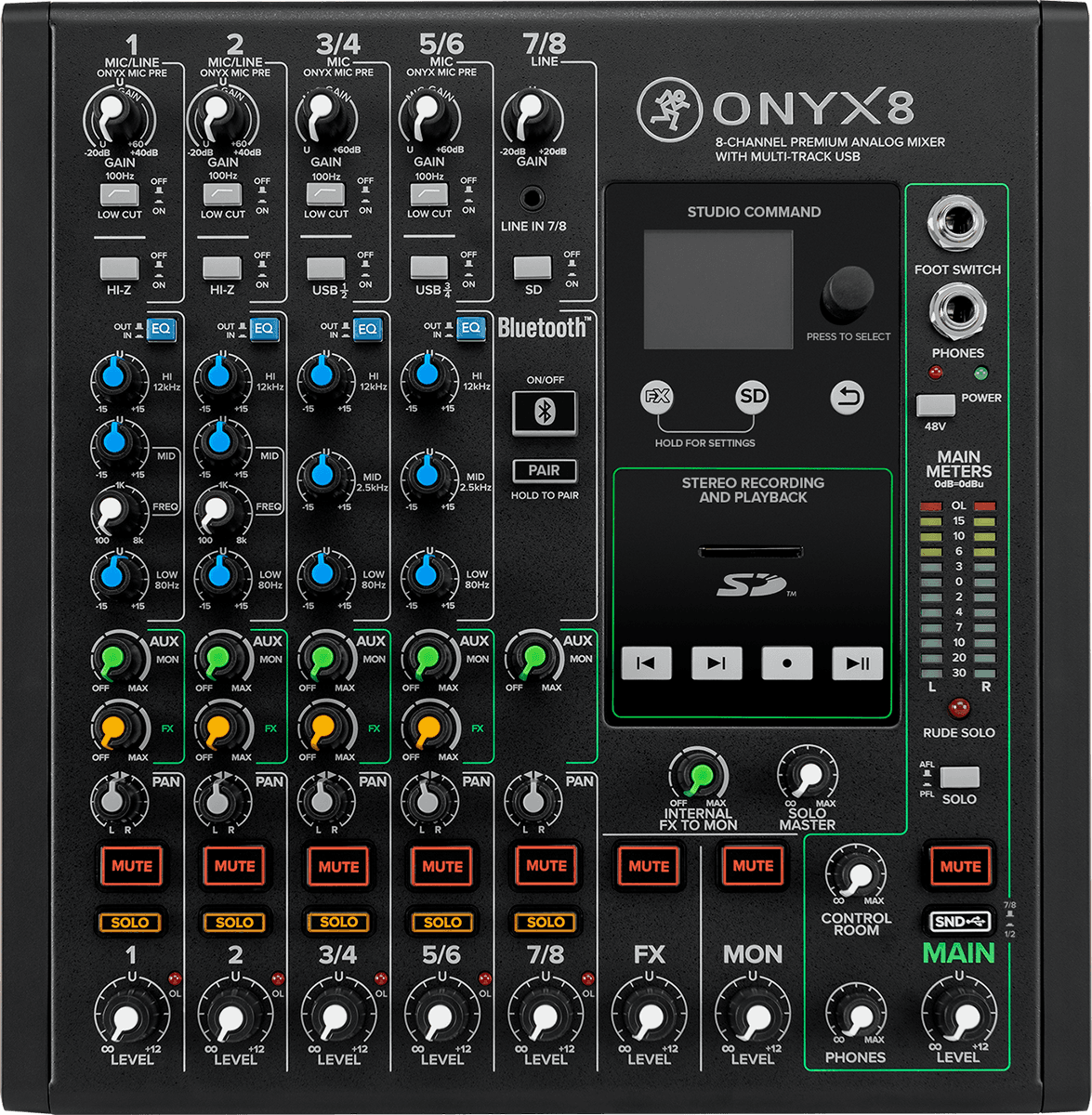 CONSOLE DE MIXAGE ANALOGIQUE 8 ENTREES MULTIPISTE MACKIE ONYX8