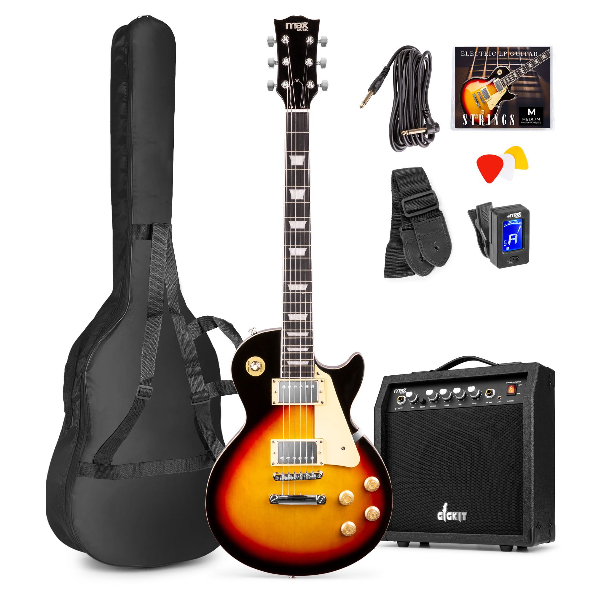 GUITARE ÉLECTRIQUE 22 FRETTES GIGKITPACKLP-SUNBURST