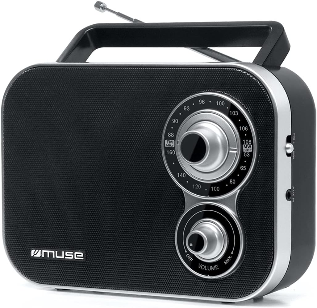 RADIO FM ANALOGIQUE MUSE NOIR MUSE AVEC POIGNEE M051R