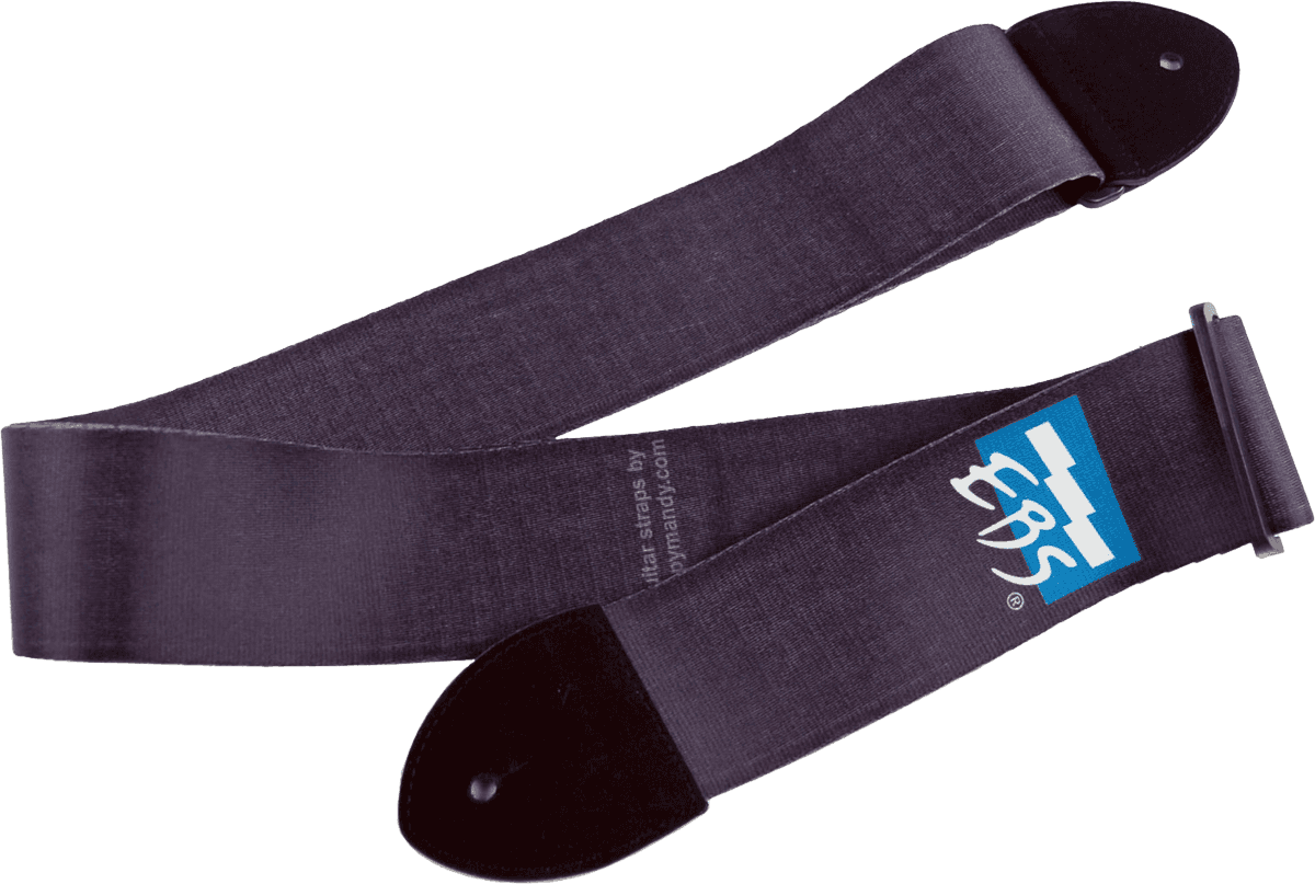 SANGLES NOIR EBS NYLON /CUIR POUR GUITARE ALGAM BLACK-STRAP