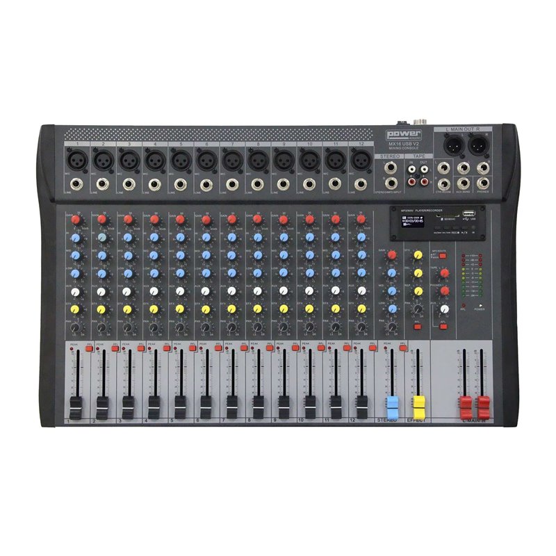 MIXEUR 16 ENTREES POWER ACOUSTICS MX16USB-V2