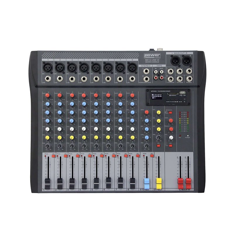 MIXEUR 12 ENTREES POWER ACOUSTICS MX12USB-V2