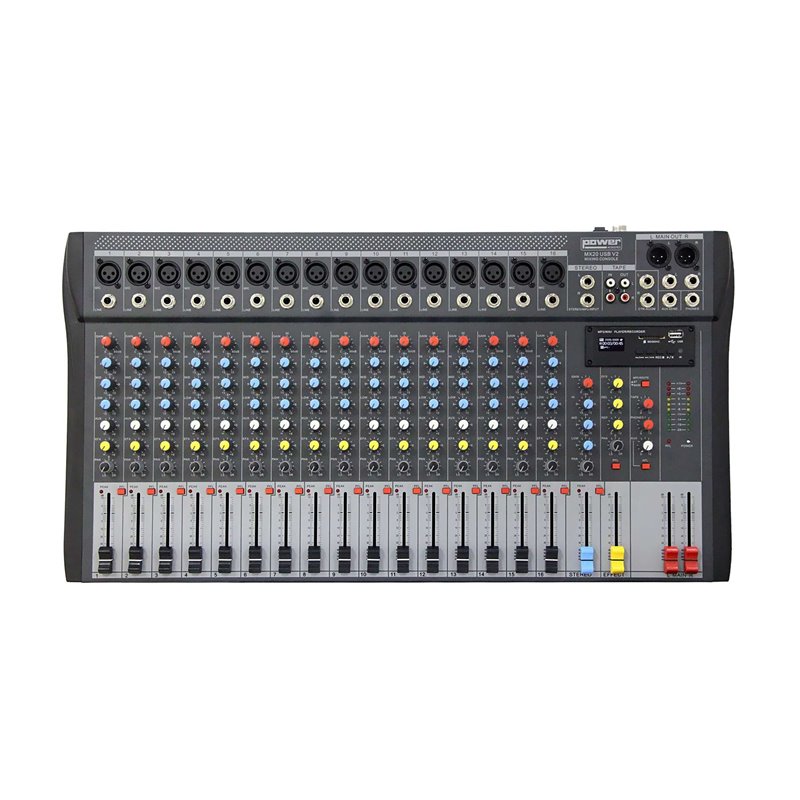 TABLE DE MIXAGE 16 ENTREES XLR 16 ENTREES POWER ACOUSTICS MX20USB-V2