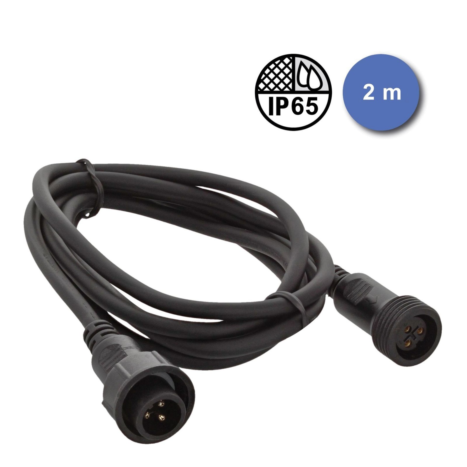 CÂBLE 2M - IP DMX MÂLE - IP DMX FEMELLE - CABLEIPDMX2MINOUT
