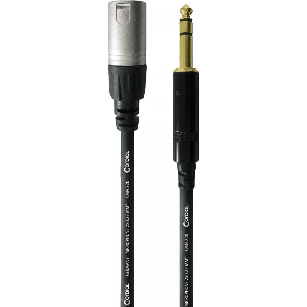 CABLE 1  XLR MALE 1 JACK STEREO 6 M CFM6MV