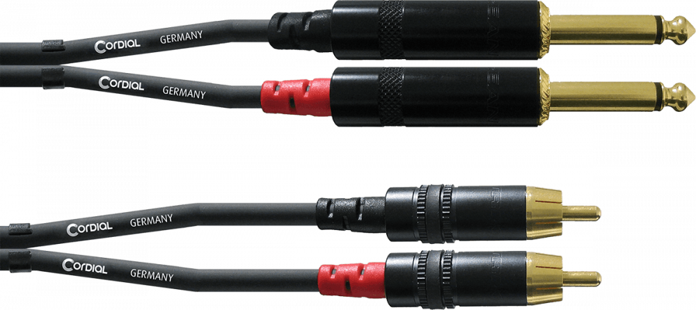 CABLE 2 X JACK  DROIT  MALE 2 X RCA  MALE  3 M OR CFU3PC