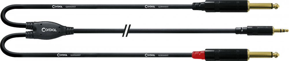 CABLE 2 X JACK MALE MONO 1 X MINI JACK STEREO 1.5 M CFY1-5WPP
