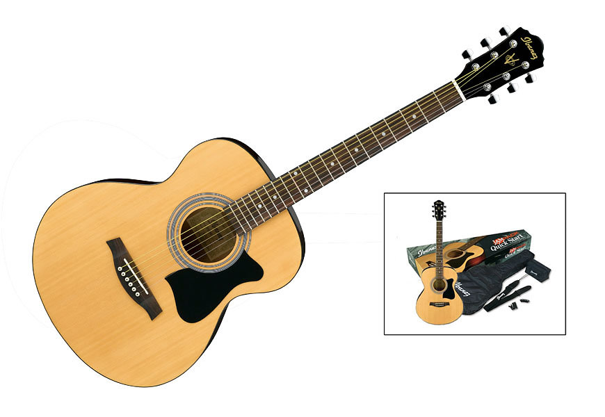GUITARE FOLK + HOUSSE + COURROIE + ACCORDEUR IBANEZ V50NJPNTPACK