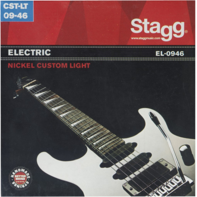 JEU DE CORDE GUITARE ELECTRIC ACIER NICKELE CUSTOM LIGHT STAGG EL0946