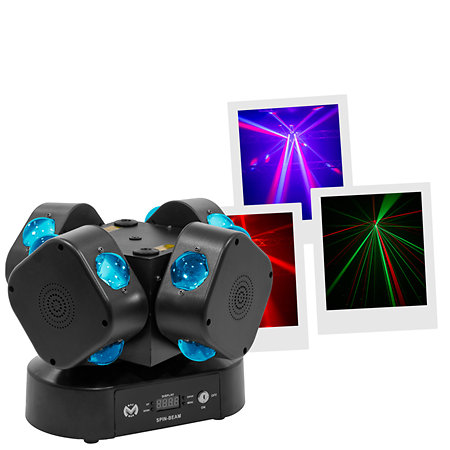 PROJECTEUR D\'ECLAIRAGE 3 EN 1 EVOLITE SPINBEAM