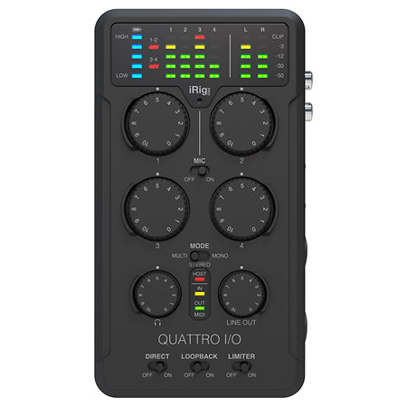 INTERFACE AUDIO ET MIDI PORTABLE COMPATIBLE IOS ET ANDROID IRIG PROQUATTROIO