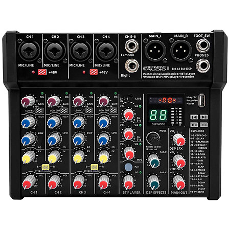 MIXAGE ANALOGIQUE USB 7 CANAUX SYSTEME BLUETOOTH MULTIEFFETS DEFINITIVE AUDIO TM42BU-DSP