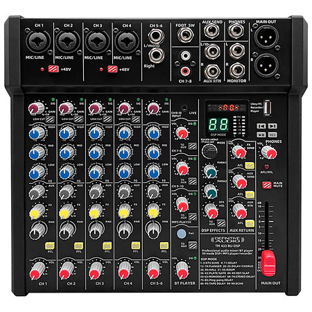 MIXAGE 10 CANAUX USB DSP BLUETOOTH DEFINTIVE AUDIO TM433BU-DSP