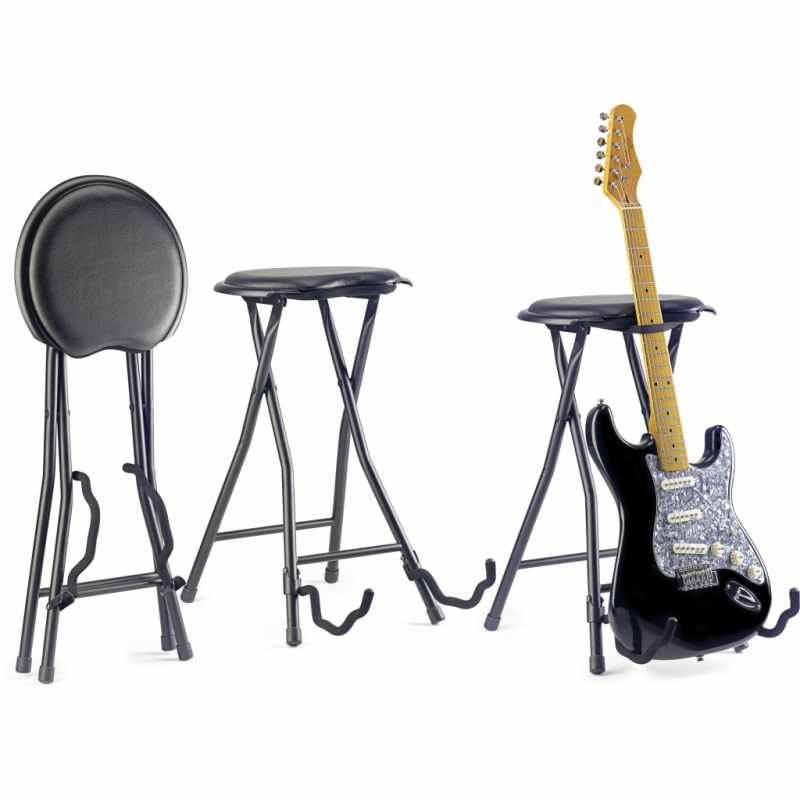 TABOURET PLIABLE ROND AVEC STAND POUR GUITARE INCORPORE H64.5 115K MAX STAGG GIST300