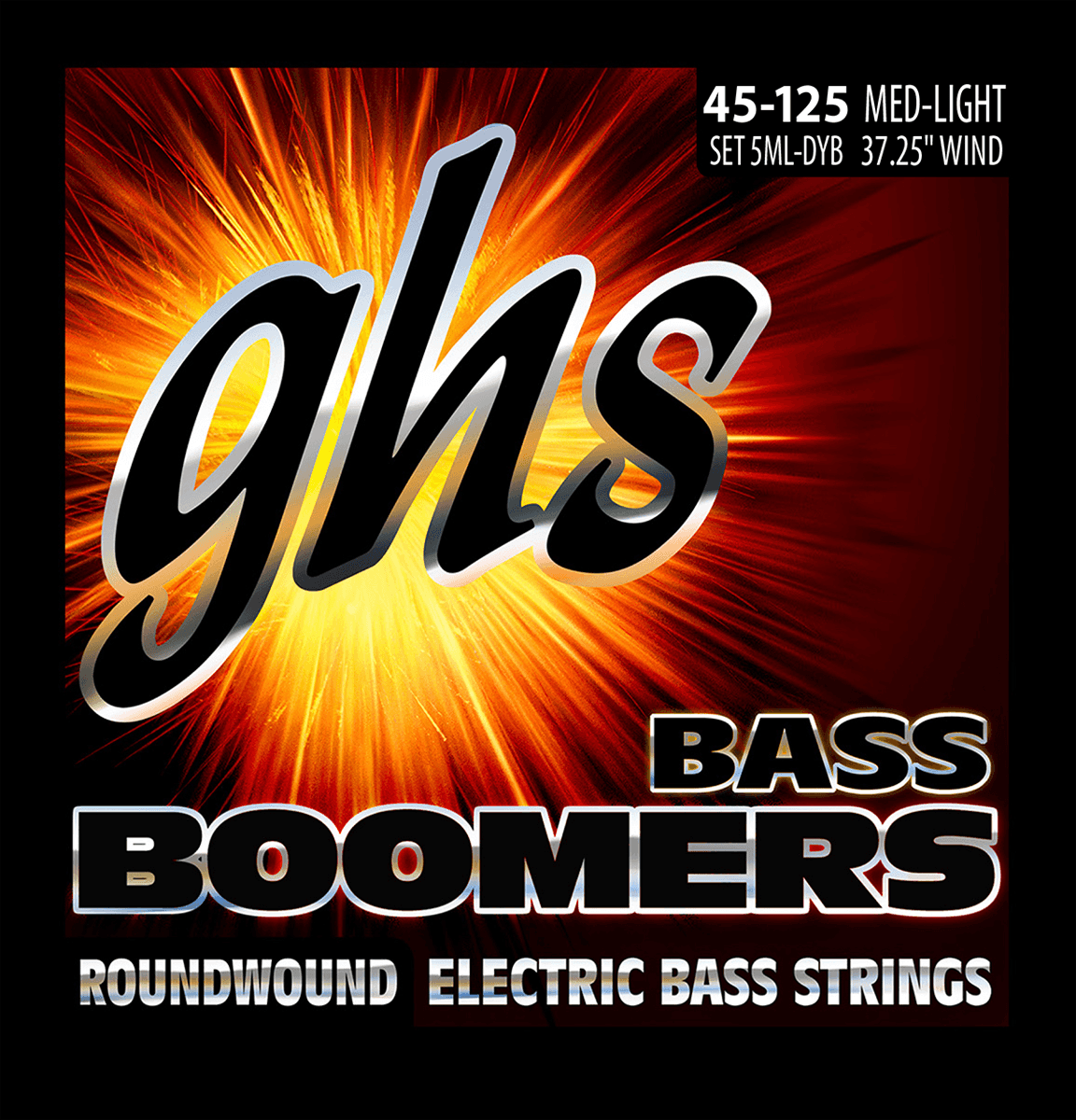 JEU DE CORDE GUITARE BASSES MEDIUM LIGHT 5C/45/65/80/100/125 GHS 5MLDYB