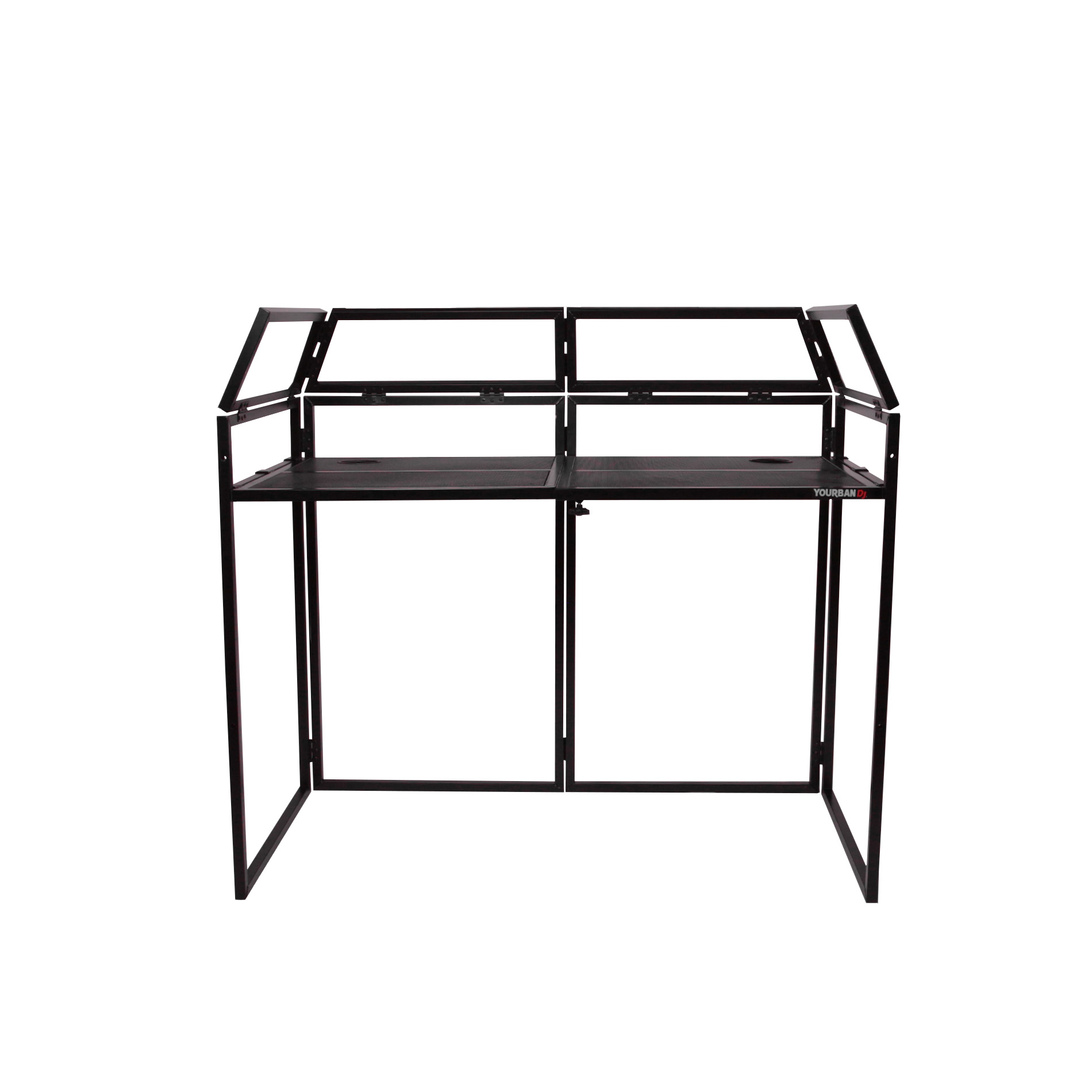 STAND DJ  AVEC ÉTAGÈRE POUR POSER LES APPAREILS 130 CM + 2 LYCRAS POWER ACOUSTICS DS40
