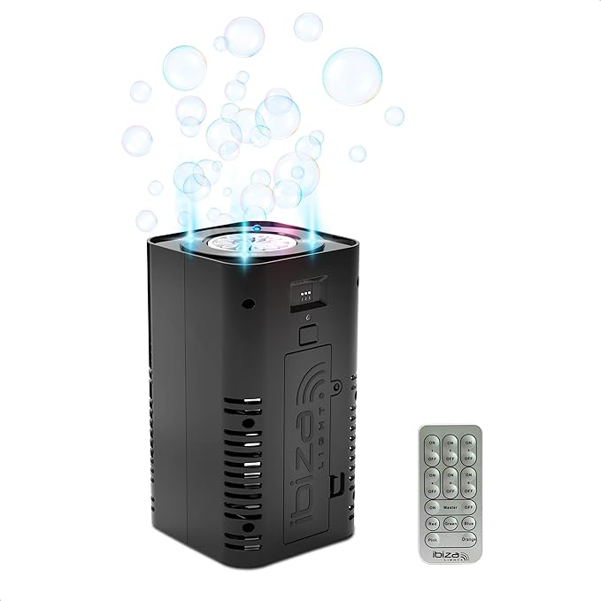 MACHINE A BULLES AVEC LED DE COULEURS TELECOMMANDE IBIZA BUBBLE-DREAM