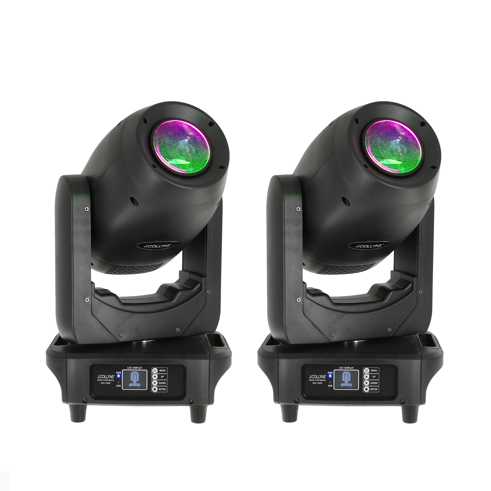 PACK DE 2 LYRE MATIC 250 WATTS  3 EN 1 PROFESSIONNEL SPOT BEAM WASH + FLIGHT CASE