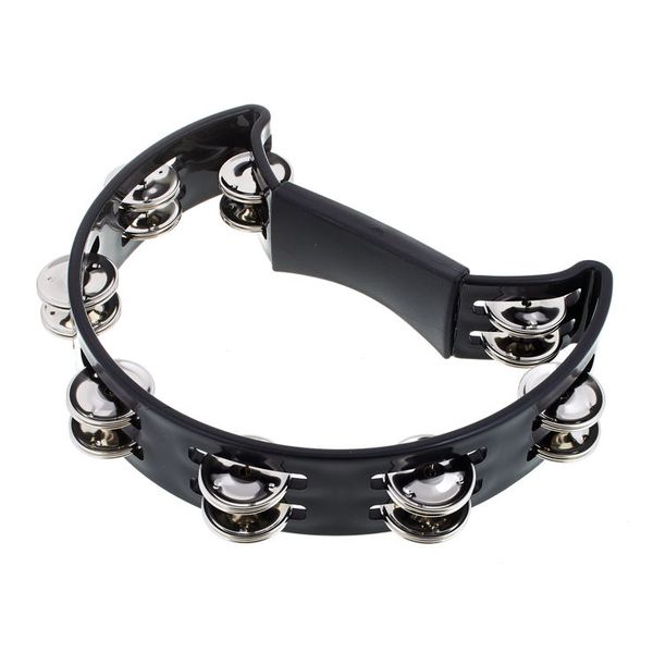 TAMBOURIN 10\'\'DEMI LUNE NOIRE  2 RANGEES 16 CYMBALETTES