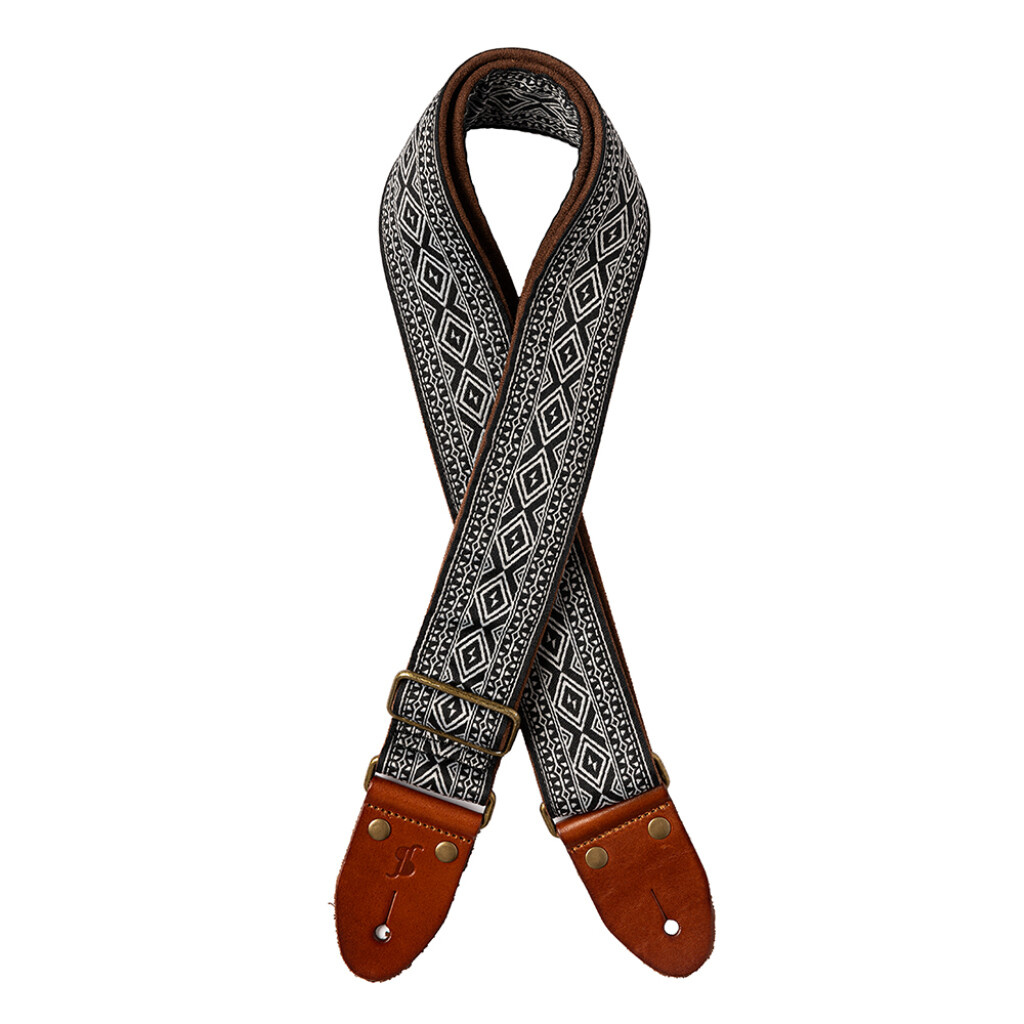 Sangle en nylon tissé avec motif losange, pour guitare