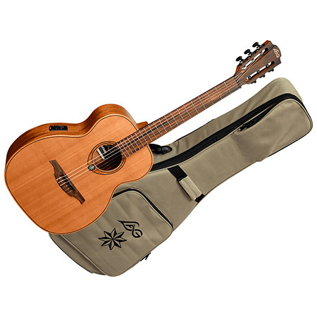 LAG Escapade Nylon Red Cedar Électro - Guitare folk nylon électroacoustique avec housse