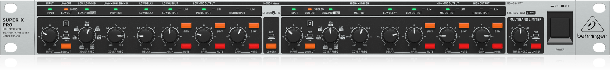 FILTRE ACTIF SUPER-X PRO CROSSOVER STÉRÉO BEHRINGER CX3400