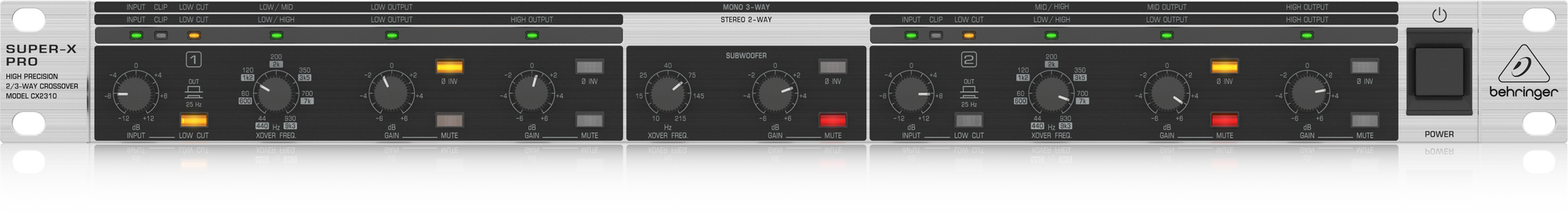 FILTRE ACTIF 2 VOIES STROS / 3 VOIES MONOS BEHRINGER CX2310