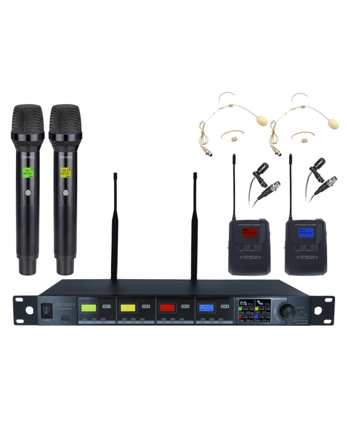 Definitive Audio - TD 400 MH/PT Système UHF True Diversity 4 canaux