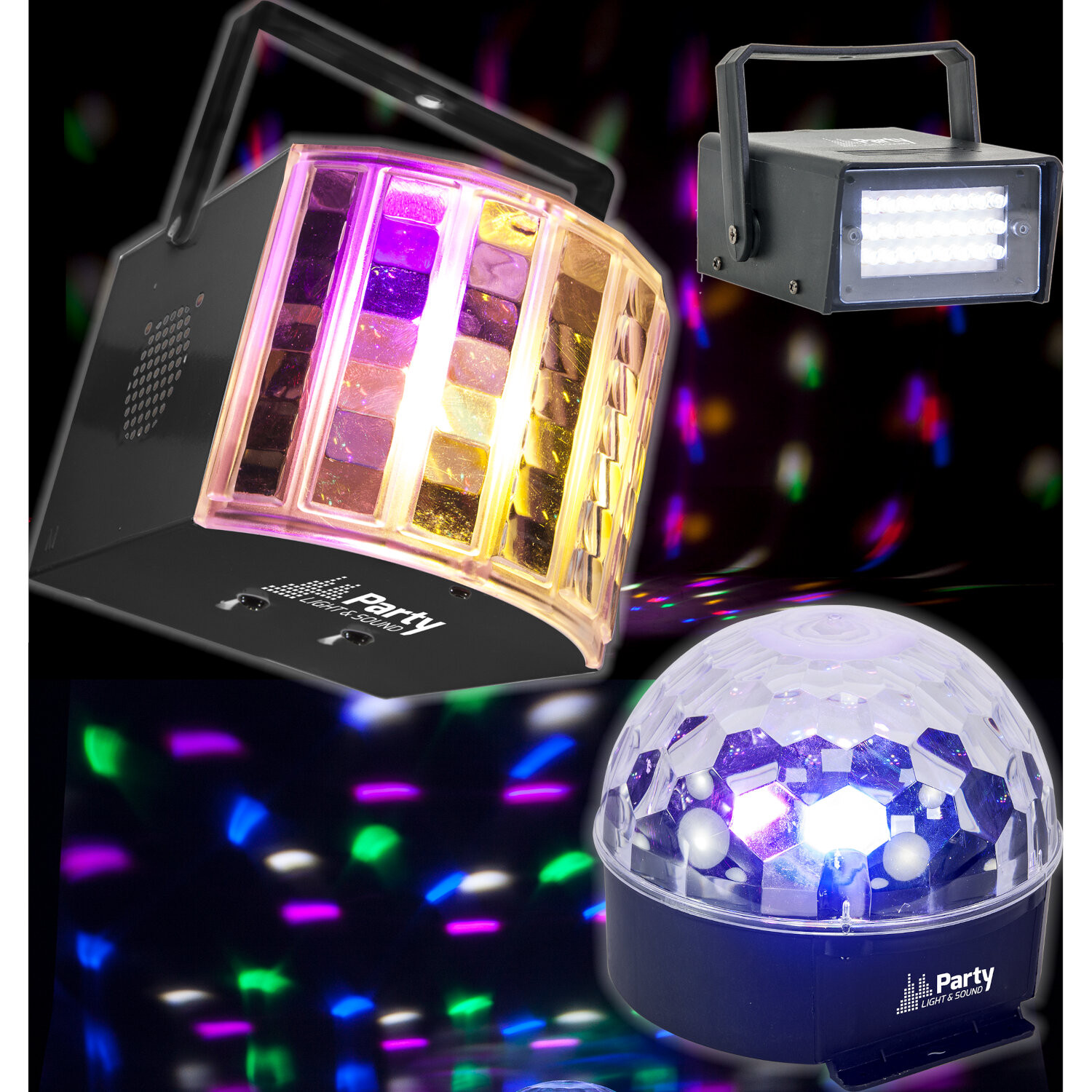 BOULE EFFET LUMIERE ASTRO 3X3W RGB LED IBIL PARTY3PACK