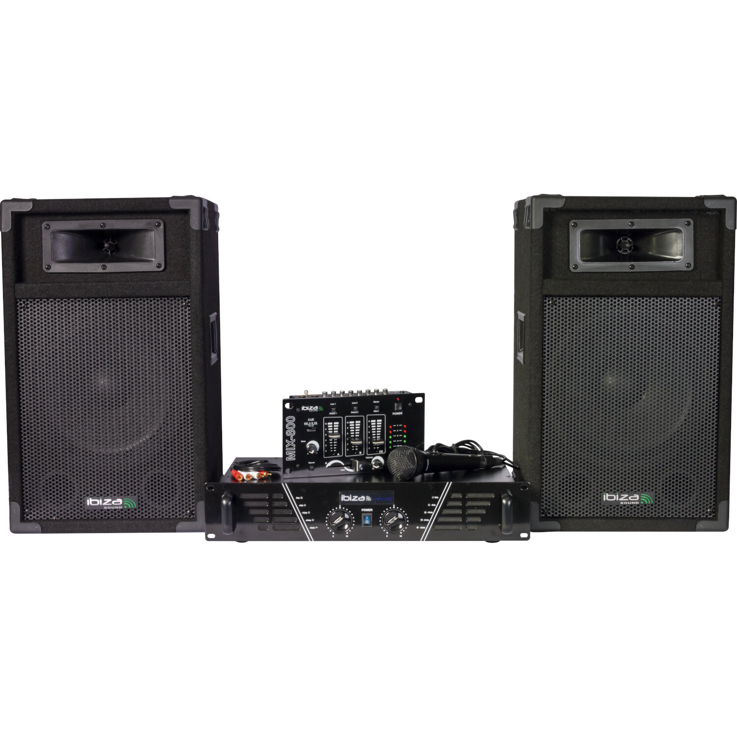 PACK SONO DISCO MIXAGE AMPLI + ENCEINTES 300W IBIZA DJ300