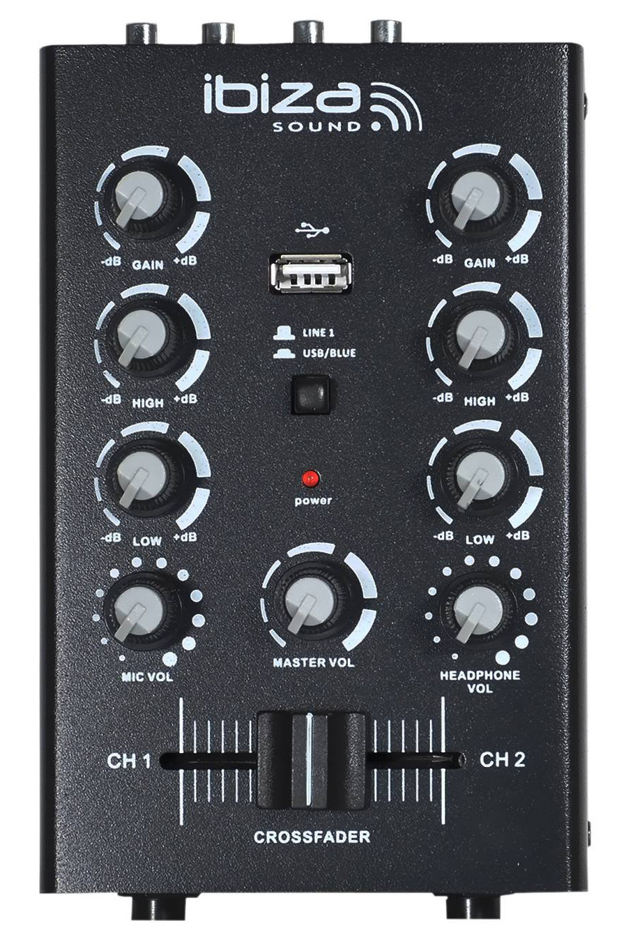 TABLE DE MIXAGE AVEC BLUETOOTH 2 CANAUX IBIZA MIX500BT