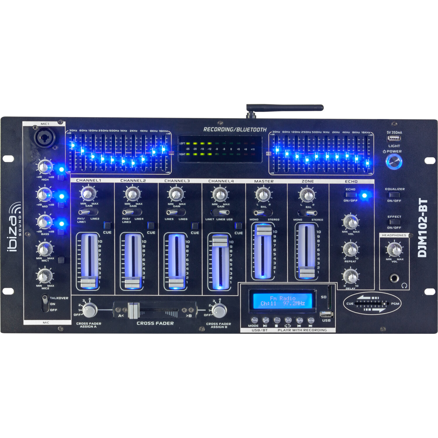 TABLE DE MIXAGE 19\'\' IBIZA DJM102BT