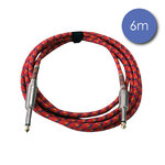 power-cable-guitare-nylon-rouge