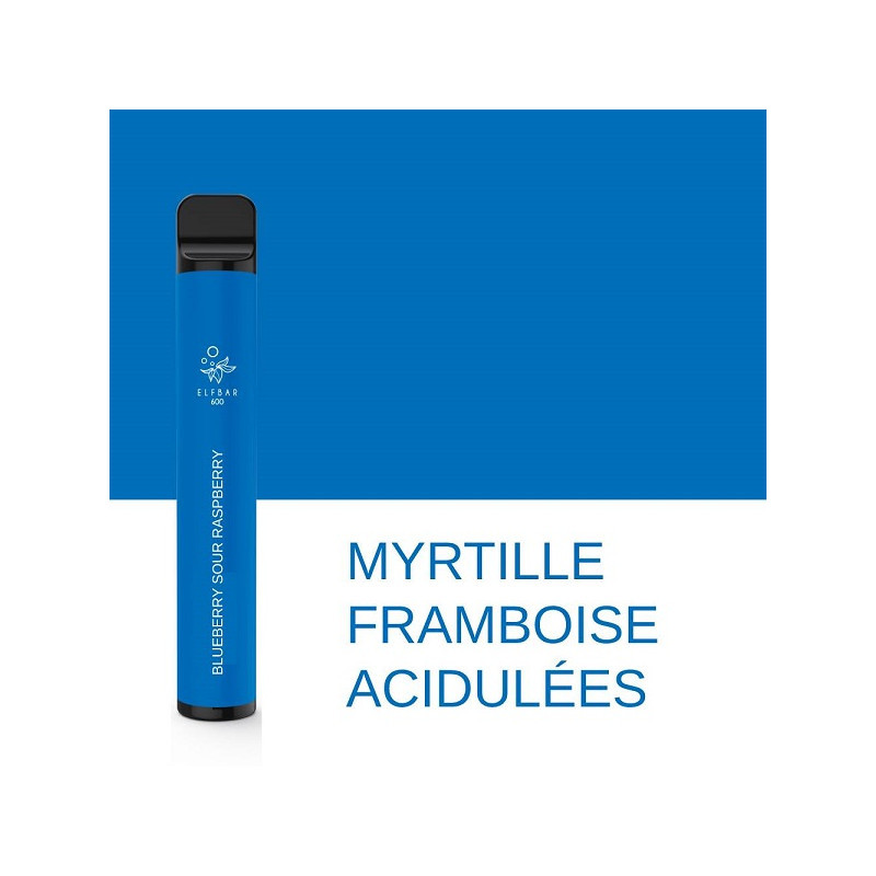 Myrtille & Framboise acidulée Puff Jetable 600 bouffées - ElfBar