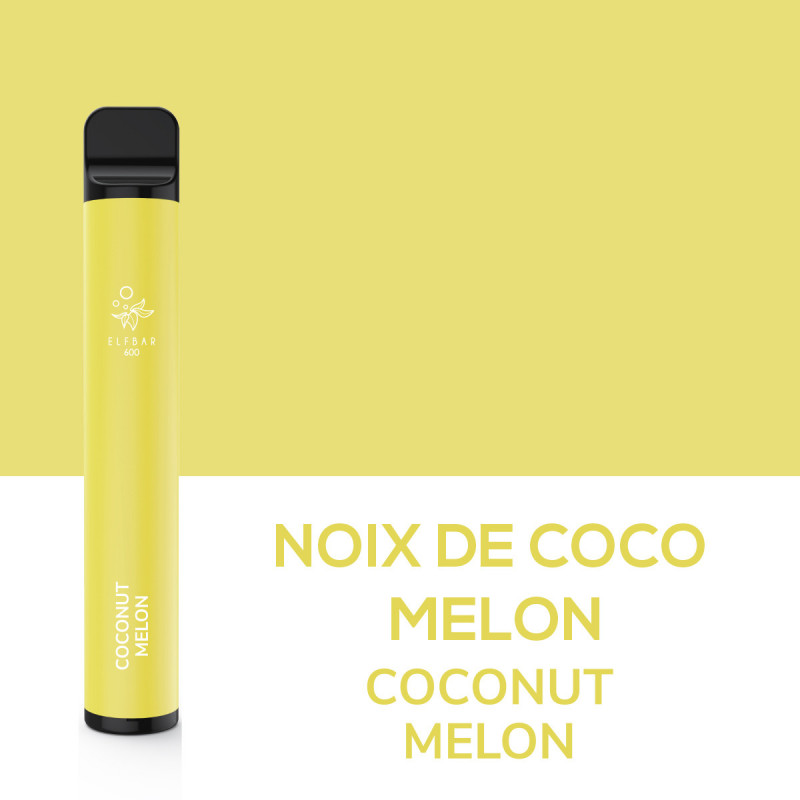 Noix de Coco Melon Puff Jetable 600 bouffées - ElfBar