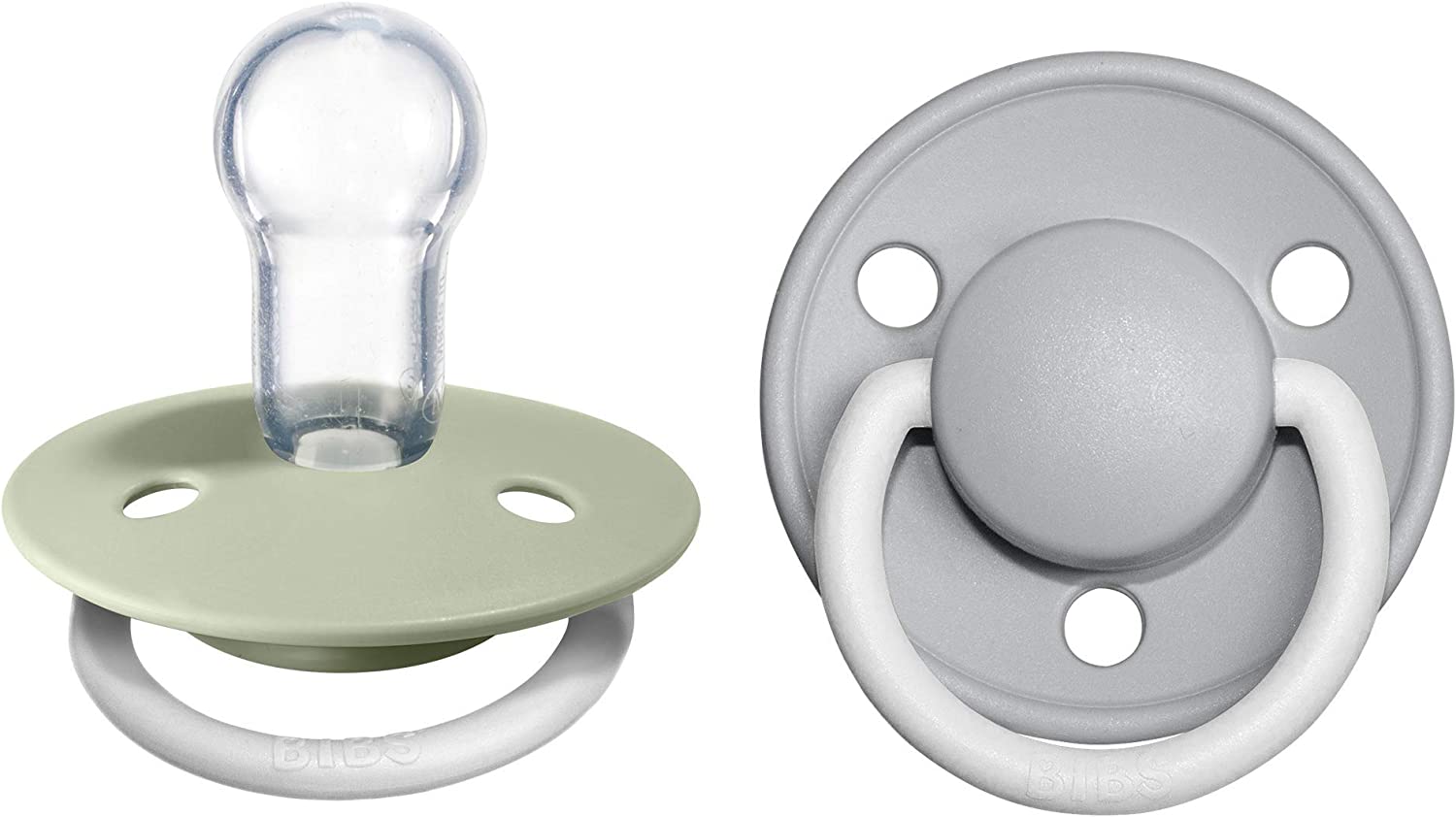 Bibs - Chupetes de bebé, goma natural sin BPA, fabricados en Dinamarca,  juego de 2 chupetes color verde militar y roble oscuro (0 a 6 meses)