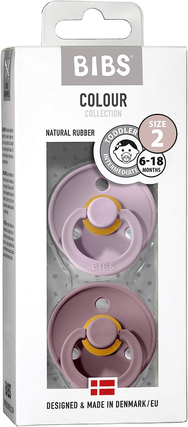 BIBS Colour Paquete de 2 chupetes. Libre de BPA, Tetina redonda. Látex  natural, Talla 2 (6-18 meses) Nordic Mint/Forest Lake : : Bebé